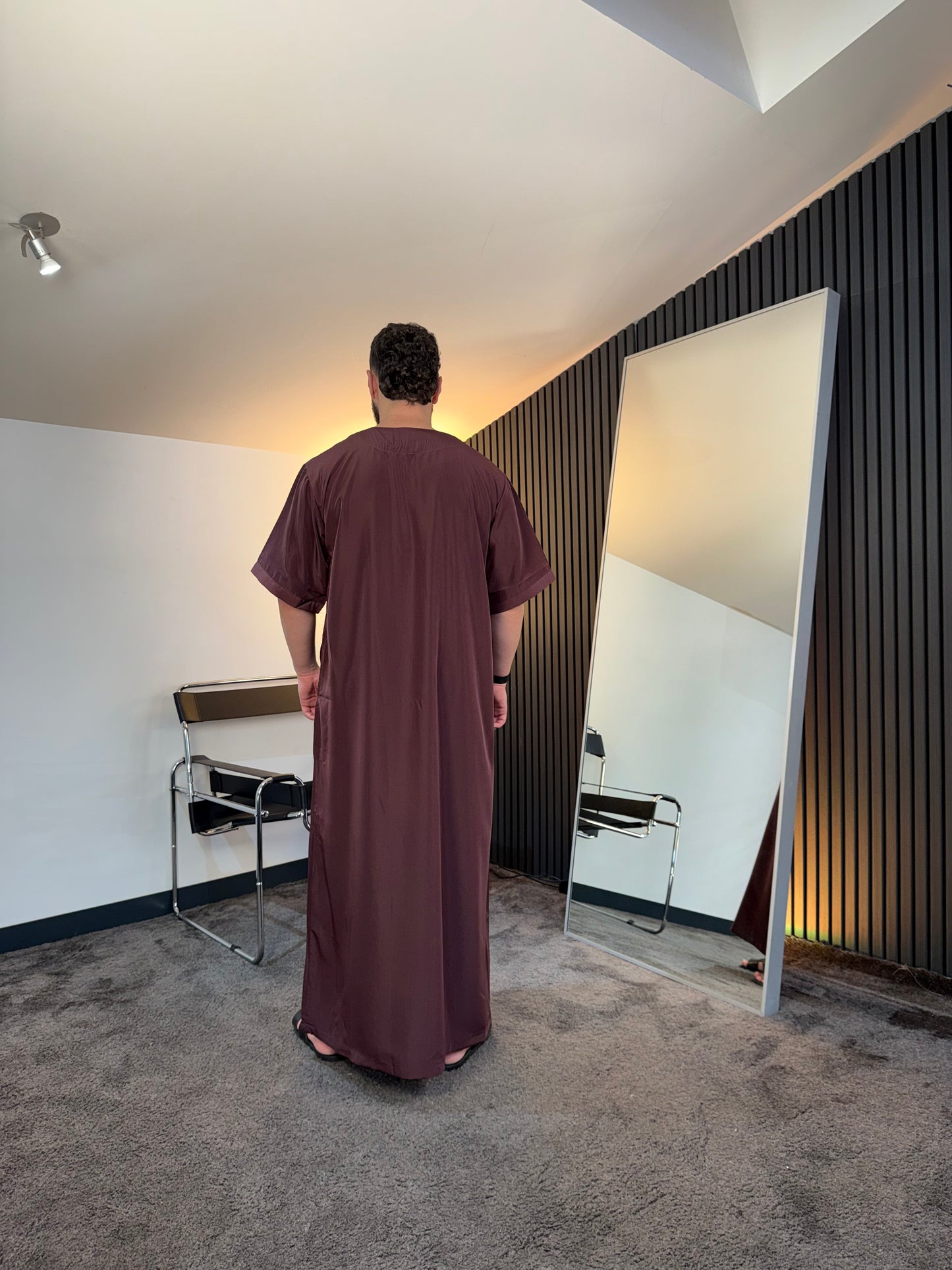 N°6 - QAMIS MANCHES COURTES  BORDEAUX PRESTIGE FINITION BRODÉE HOMME